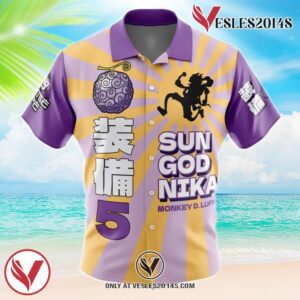 Gear 5th Luffy One Piece Hawaiian Button Up Shirt, Perfect Gifts For Anime Lovers - Vesles2014S 1