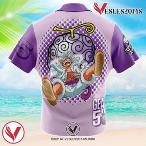 Gear 5th Luffy One Piece Hawaiian Button Up Shirt, Perfect Gifts For Anime Lovers - Vesles2014S