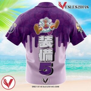 Gear 5th Luffy V3 One Piece Hawaiian Button Up Shirt, Perfect Gifts For Anime Lovers - Vesles2014S