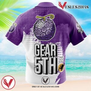 Gear 5th Luffy V4 One Piece Hawaiian Button Up Shirt, Perfect Gifts For Anime Lovers - Vesles2014S 1