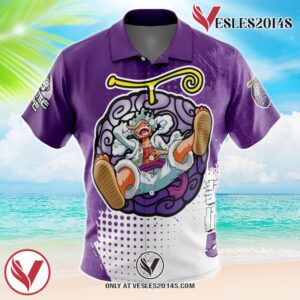 Gear 5th Luffy V4 One Piece Hawaiian Button Up Shirt, Perfect Gifts For Anime Lovers - Vesles2014S