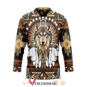 Gearhuman Native American Wolf Hockey Jersey, Trending Gifts For Fans - Vesles2014s