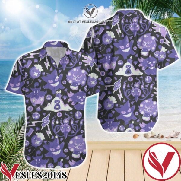 Gengar Ghost Type Pokemon Hawaiian Shirt And Short, Unique Gifts For Friends - Vesles2014S 1