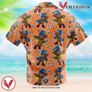 Geno Mario Bros Hawaiian Button Up Shirt, Perfect Gifts For Anime Lovers - Vesles2014S 1