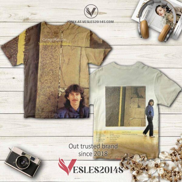 George Harrison Somewhere In England Album 3D T-Shirt, Perfect Gifts For Music Lovers - Vesles2014S