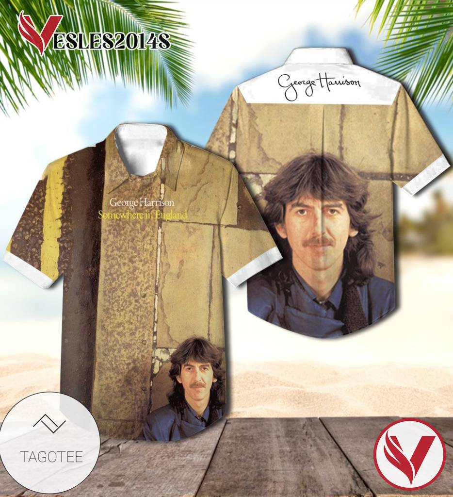 George Harrison Somewhere In England Album Cover Hawaiian Shirt, Best Gift For Music Lovers Vesles2014S
