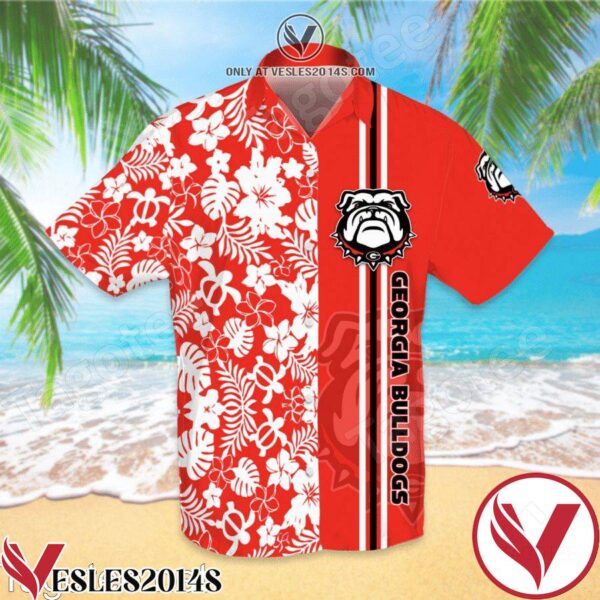 Georgia Bulldogs Flowery Red Hawaiian Shirt And Short, Unique Gifts For Friends - Vesles2014S 1