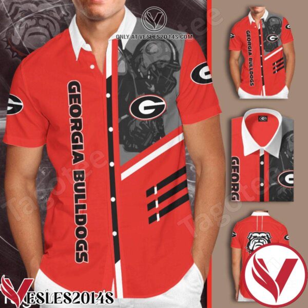 Georgia Bulldogs Football Team Orange Hawaiian Shirt And Short, Unique Gifts For Friends - Vesles2014S 1