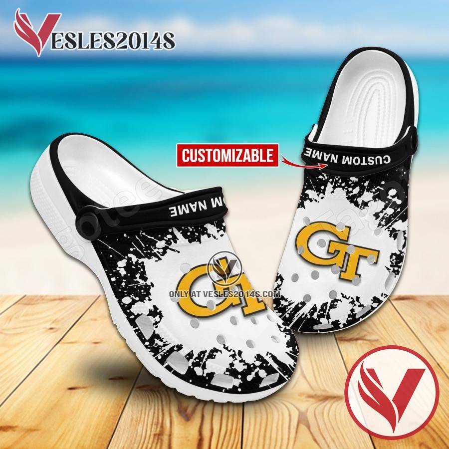 Georgia Tech Logo Custom Crocs Shoes For Men And Women, Unique Clogs Shoes For Fans - Vesles2014S