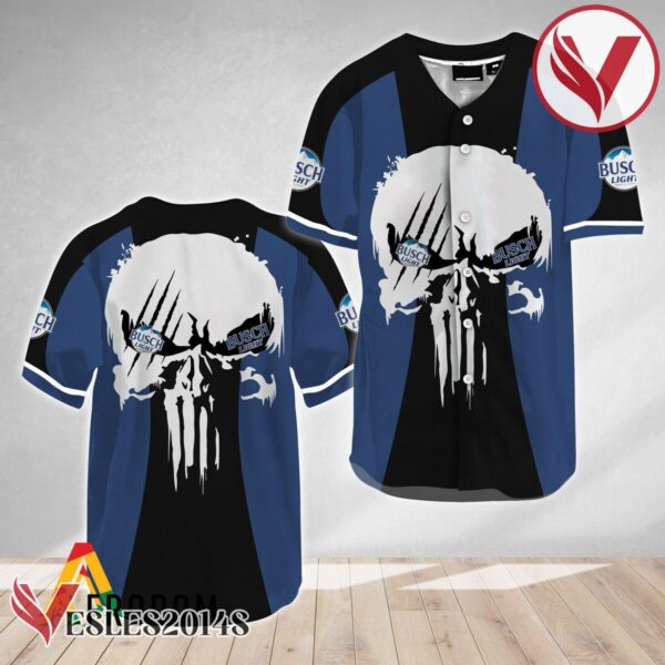 Ghost Head White Skull Busch Light Baseball Jersey, Perfect Gifts For Fans - Vesles2014S
