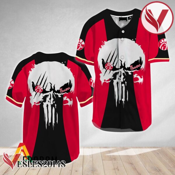 Ghost Head White Skull Chick Fil A Baseball Jersey, Perfect Gifts For Fans - Vesles2014S