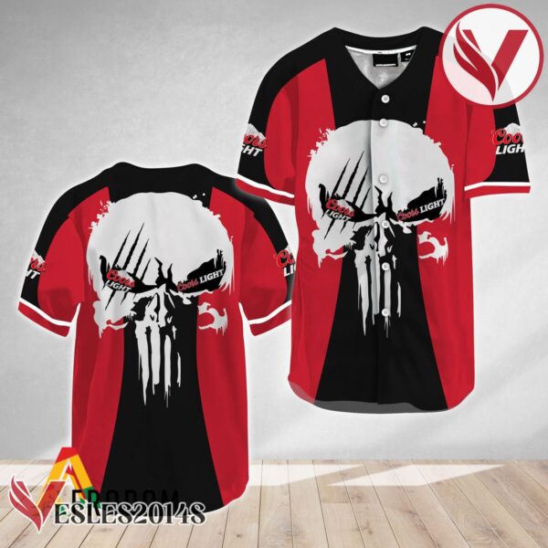 Ghost Head White Skull Coors Light Baseball Jersey, Perfect Gifts For Fans - Vesles2014S