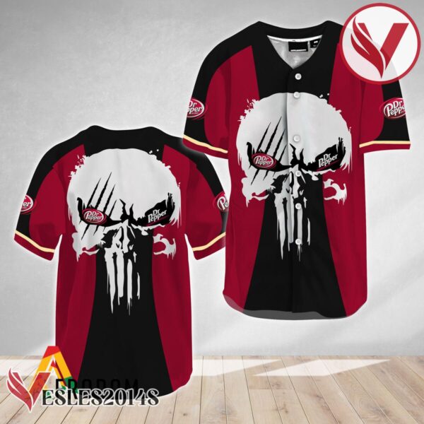 Ghost Head White Skull Dr Pepper Baseball Jersey, Perfect Gifts For Fans - Vesles2014S