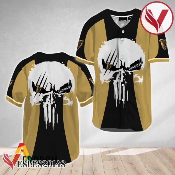 Ghost Head White Skull Guinness Beer Baseball Jersey, Perfect Gifts For Fans - Vesles2014S
