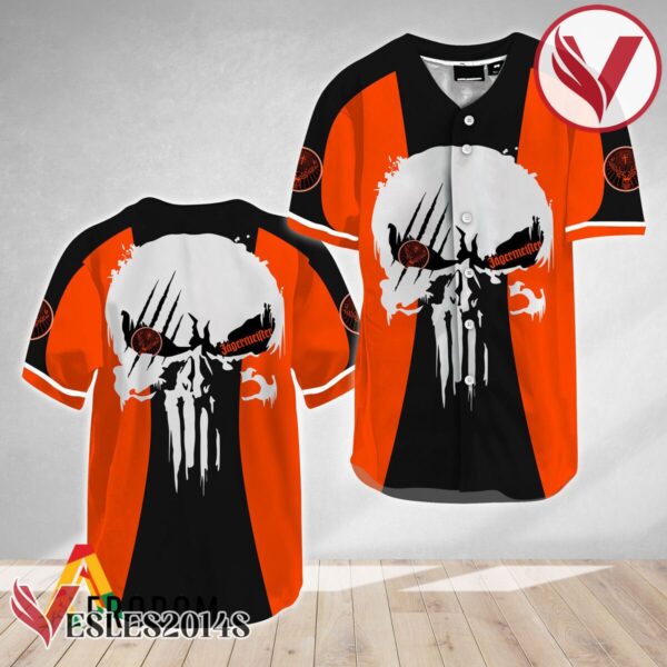 Ghost Head White Skull Jagermeister Baseball Jersey, Perfect Gifts For Fans - Vesles2014S