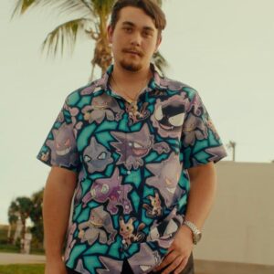 Ghost Type Pokemon Pokemon Hawaiian Button Up Shirt, Perfect Gifts For Anime Lovers - Vesles2014S 3