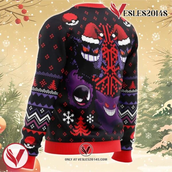 Ghosts Gengar Ghastly Pokemon Ugly Christmas Sweater, Unique Christmas Gift For Fans - Vesles2014S 2
