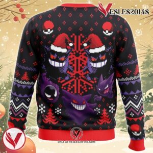 Ghosts Gengar Ghastly Pokemon Ugly Christmas Sweater, Unique Christmas Gift For Fans - Vesles2014S 3