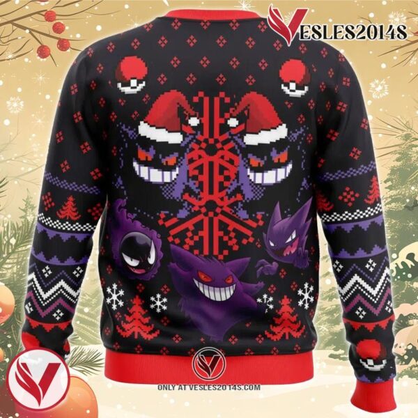 Ghosts Gengar Ghastly Pokemon Ugly Christmas Sweater, Unique Christmas Gift For Fans - Vesles2014S 3