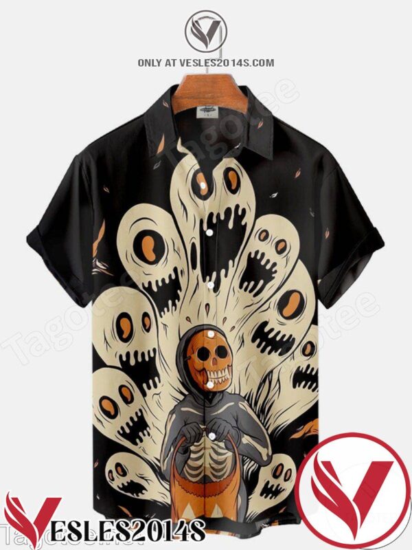 Ghoulish Fright Halloween Hawaiian Shirt, Unique Gifts For Friends - Vesles2014S 1