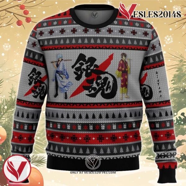 Gintama Shinsuke and Gintoki Ugly Christmas Sweater, Unique Christmas Gift For Fans - Vesles2014S