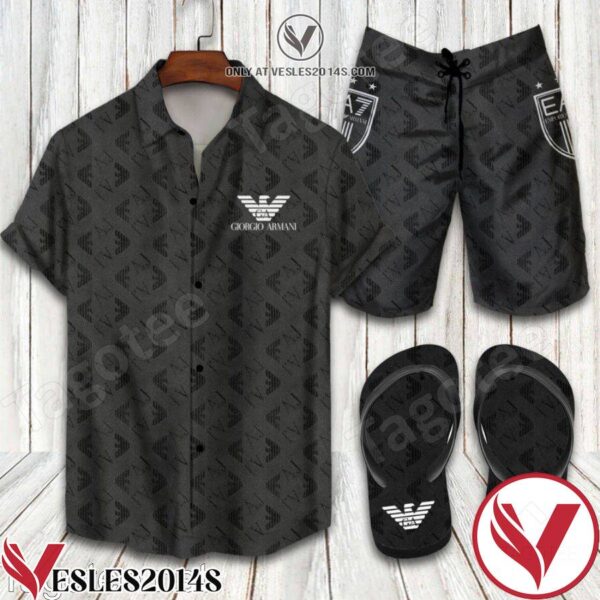 Giorgio Armani 2022 Combo Hawaiian Shirt, Beach Shorts And Flip Flop, Unique Gifts For Friends - Vesles2014S 1