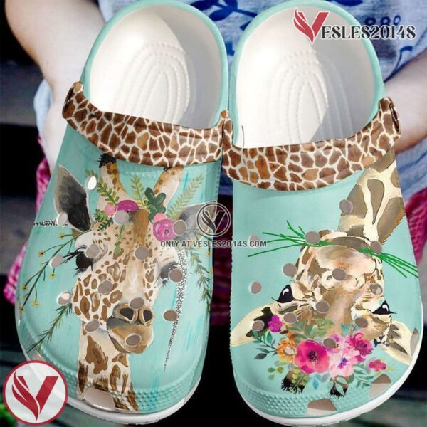 Giraffe Floral Clog Shoes, Unique Gift From  Vesles2014S