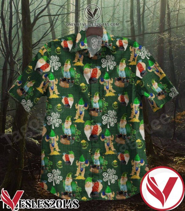 Gnome Embroidery Happy St Patrick’s Day Hawaiian Shirt, Unique Gifts For Friends - Vesles2014S 1