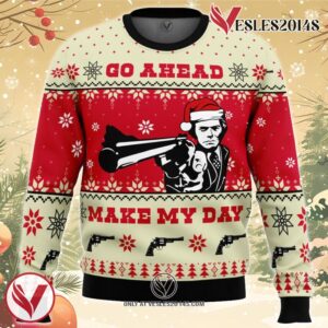 Go Ahead Make My Day Dirty Harry Ugly Christmas Sweater, Unique Christmas Gift For Fans - Vesles2014S