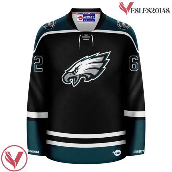 Go Eagles Jason Kelce Philadelphia Black  Crossover Hockey, Gift For Football Fans - Vesles2014S 2