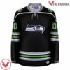 Go Seahawk Customize Black Jersey, Unique Ice Hockey Gifts - Vesles2014S