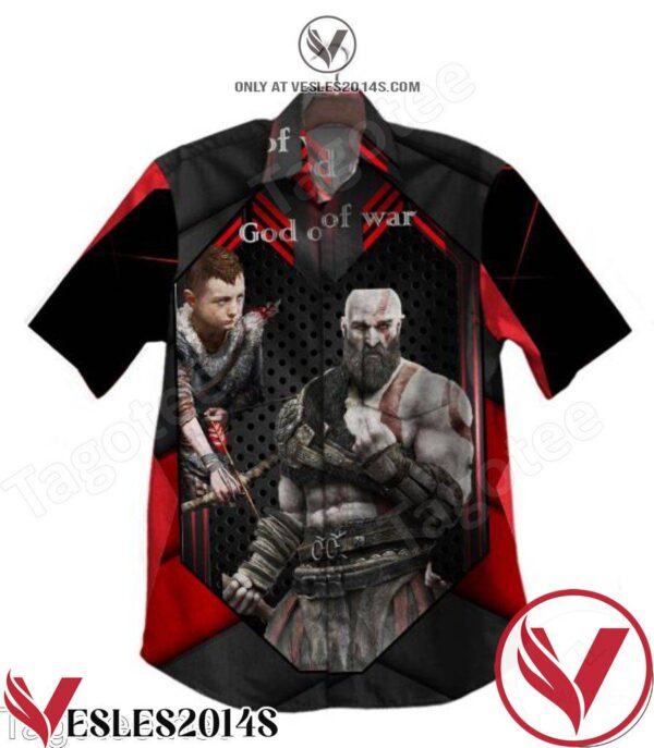 God Of War Kratos And Atreus Red And Black Hawaiian Shirt, Unique Gifts For Friends - Vesles2014S 1