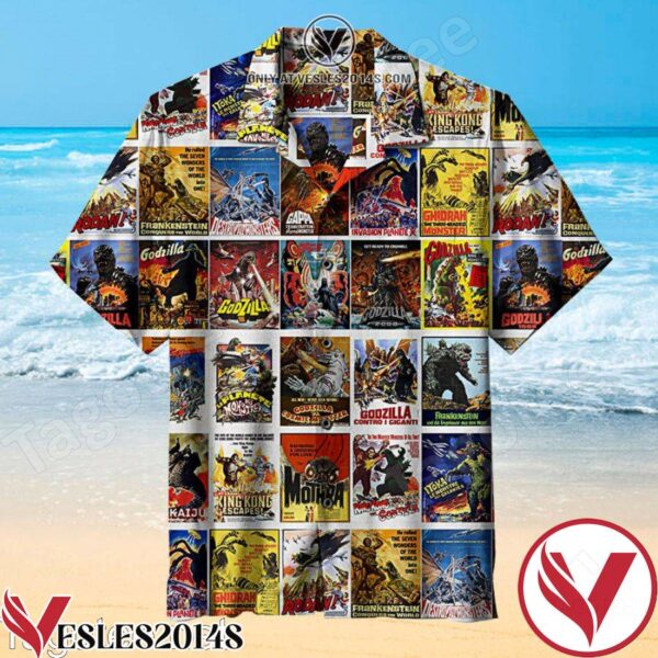 Godzilla Vintage Kaiju Hawaiian Shirt, Unique Gifts For Friends - Vesles2014S 1