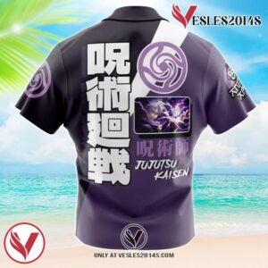 Gojo Satoru Jujutsu Kaisen Hawaiian Button Up Shirt, Perfect Gifts For Anime Lovers - Vesles2014S BOY 1