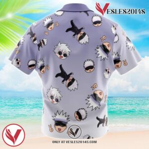 Gojo Satoru Pattern Jujutsu Kaisen Hawaiian Button Up Shirt, Perfect Gifts For Anime Lovers - Vesles2014S 1