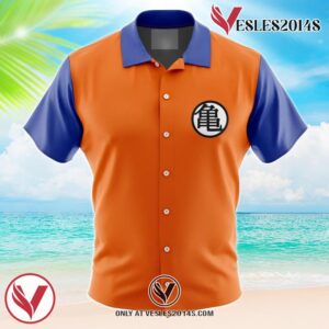 Goku Kame Kai Dragon Ball Z Hawaiian Button Up Shirt, Perfect Gifts For Anime Lovers - Vesles2014S