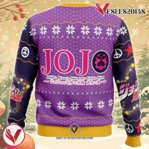 Golden Christmas Jojo’s Bizarre Adventure Ugly Christmas Sweater, Unique Christmas Gift For Fans - Vesles2014S 1