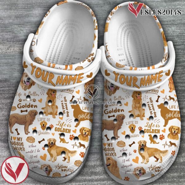 Golden Retriever Dogs Crocs Crocband Clogs Shoes Comfortable For Men Women and Kids, Unique Gift From  Vesles2014S 2