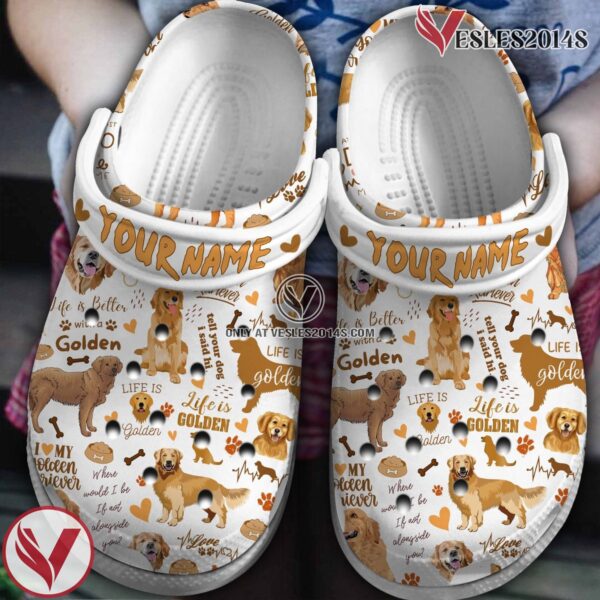 Golden Retriever Dogs Crocs Crocband Clogs Shoes Comfortable For Men Women and Kids, Unique Gift From  Vesles2014S