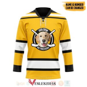 Golden Retrievers Dog Personalized Hockey Jersey, Trending Gifts For Fans - Vesles2014s