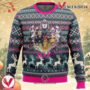 Golden Wind Jojo’s Bizarre Adventure Ugly Christmas Sweater, Unique Christmas Gift For Fans - Vesles2014S