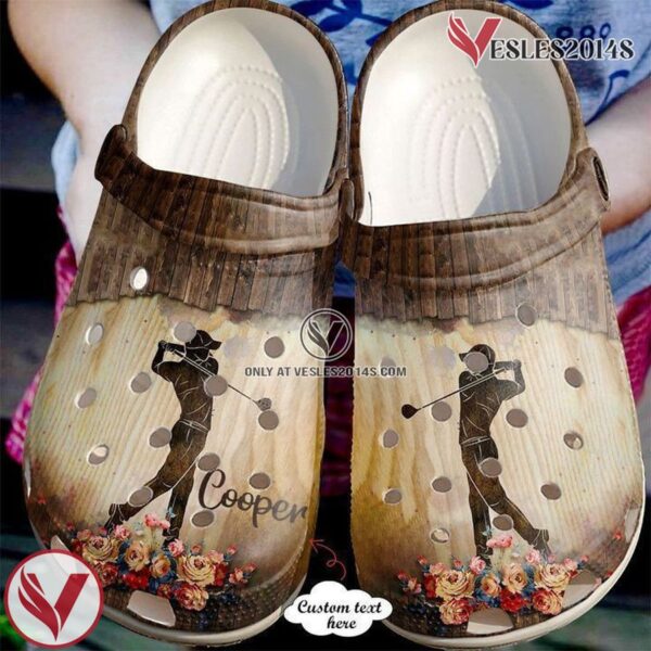 Golf Personalized Wooden Clog Shoes, Unique Gift From  Vesles2014S