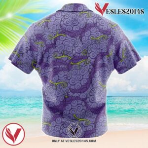 Gomu Gomu No Mi Luffy Devil Fruit One Piece Hawaiian Button Up Shirt, Perfect Gifts For Anime Lovers - Vesles2014S 1