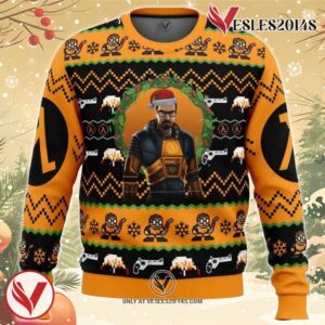 Gordon Freeman Half-Life Ugly Christmas Sweater, Unique Christmas Gift For Fans - Vesles2014S
