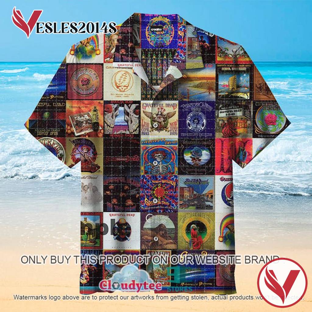 Grateful Dead Album Covers Hawaiian Shirt, Best Gift For Music Lovers Vesles2014S