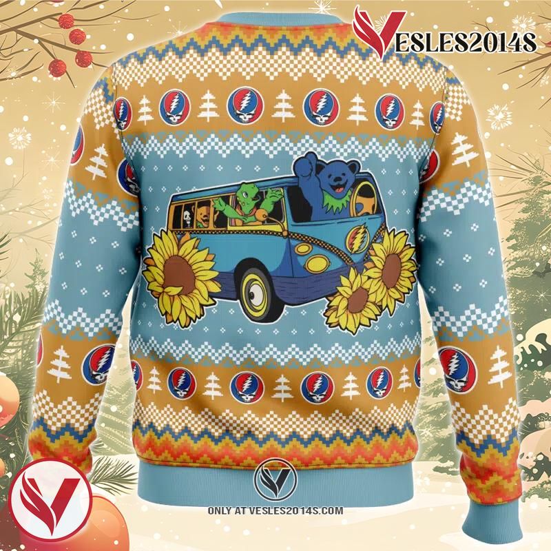 Grateful Dead Bus Grateful Dead Ugly Christmas Sweater, Unique Christmas Gift For Fans - Vesles2014S 1