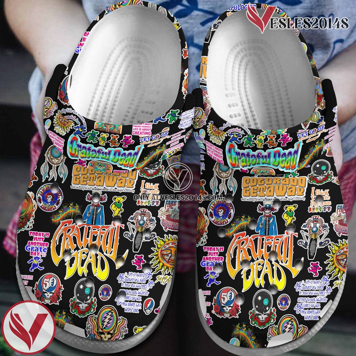Grateful Dead Music Crocs Crocband Clogs Shoes, Unique Gifts For Fans Style 31 - Vesles2014S