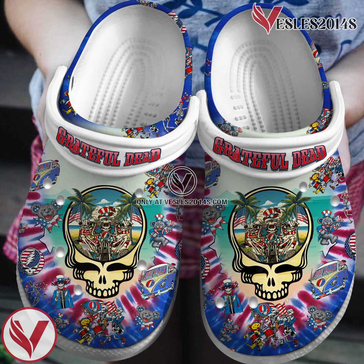 Grateful Dead Music Crocs Crocband Clogs Shoes, Unique Gifts For Fans Style 33 - Vesles2014S