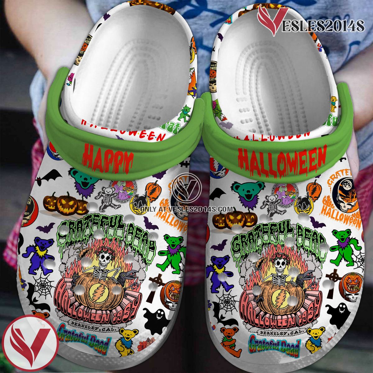 Grateful Dead Music Crocs Crocband Clogs Shoes, Unique Gifts For Fans Style 45 - Vesles2014S