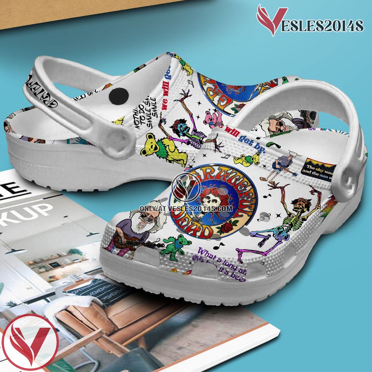 Grateful Dead Music Crocs Crocband Clogs Shoes, Unique Gifts For Fans Style 46 - Vesles2014S 3